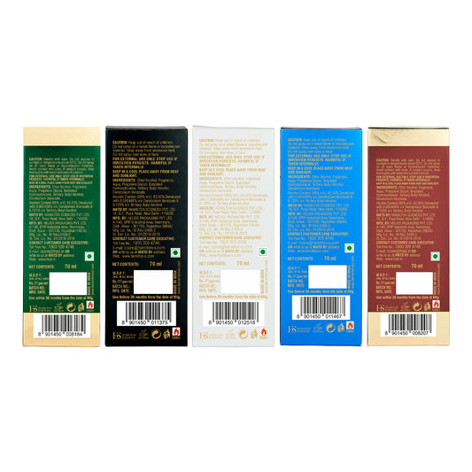 Denver Pack of 5 Perfumes (Hamilton + Goal + Champ + Honour + Victor) - 70ml Each