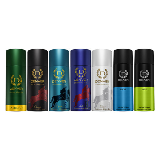 Denver Pack of 7 Deos (Saxe + Hamilton + Victor + Vibe + Phyton + Champ + Volt) - 150/165ml Each