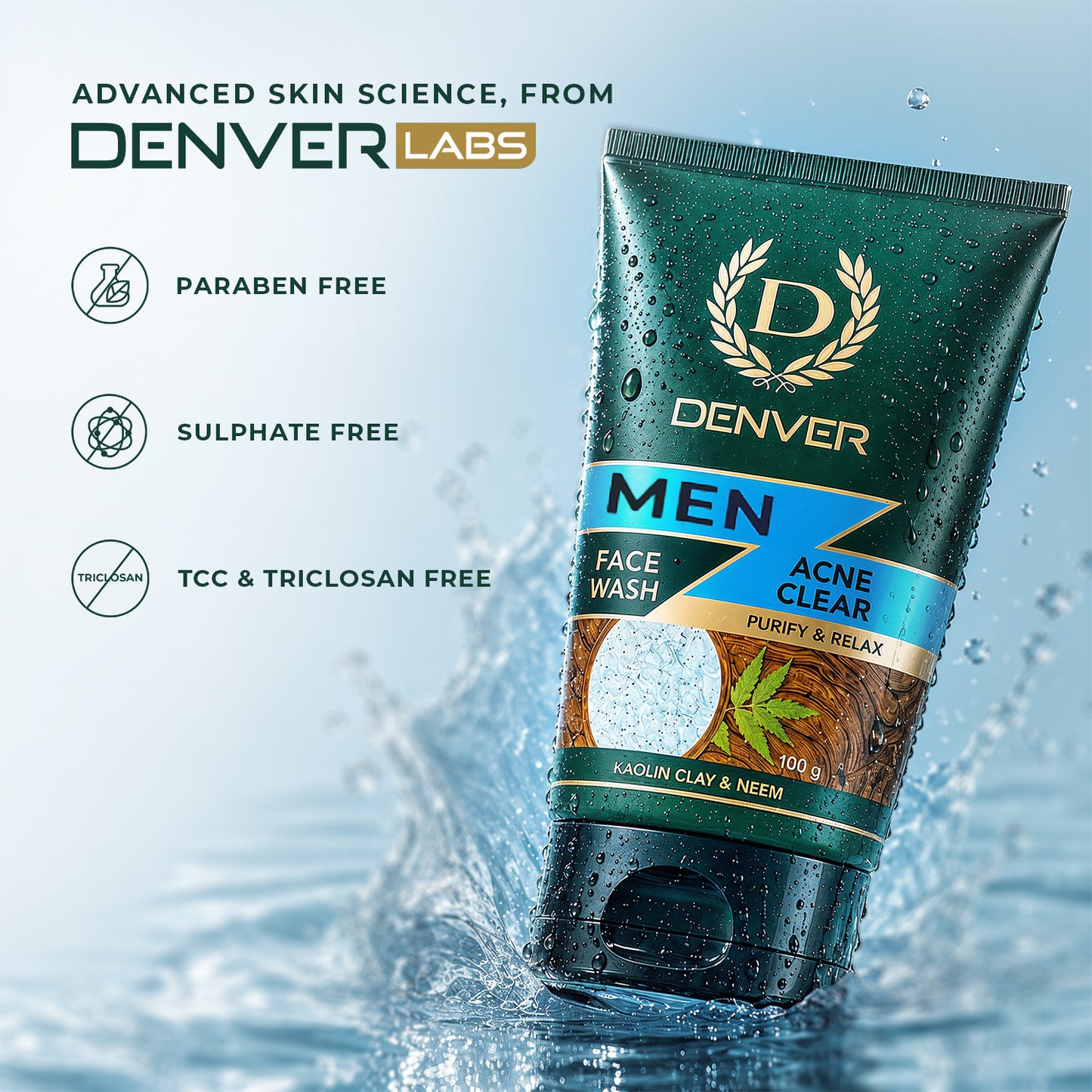 Acne Clear Face Wash 100GM | DENVER