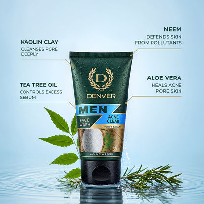Acne Clear Face Wash 50GM | DENVER