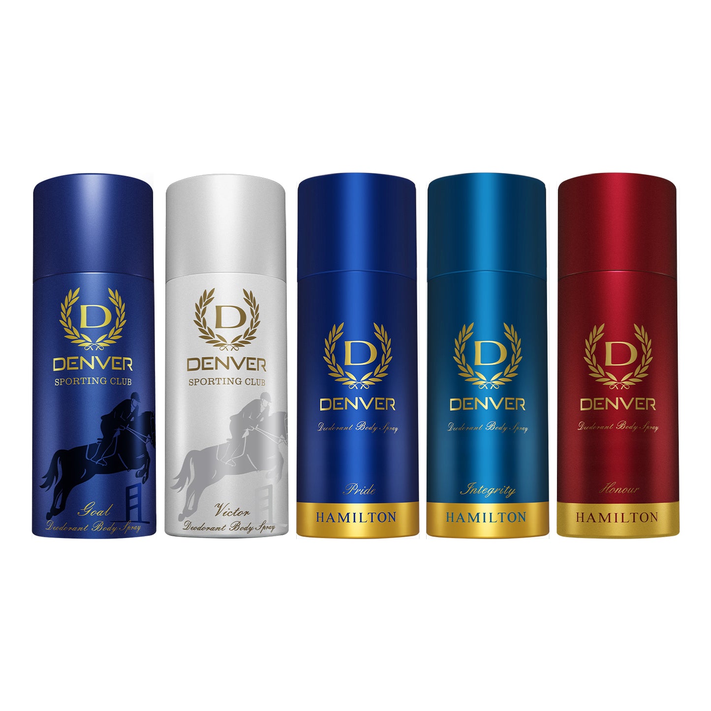 Denver Pack of 5 Deos (Victor + Goal + Integrity + Honour + Pride) - 150/165ml Each