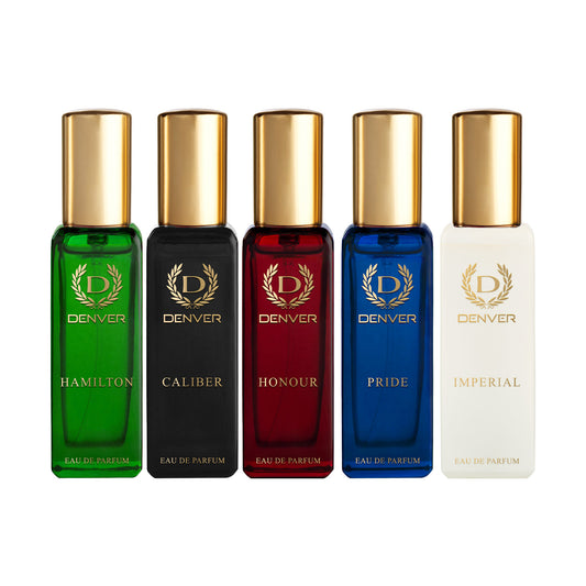 Denver Pack of 5 Perfumes (Hamilton + Imperial + Caliber + Honour + Pride) - 20ml Each