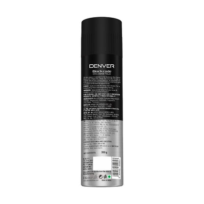 Denver Black Code Talc 300gm Back Side