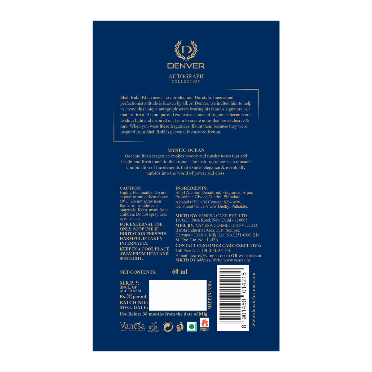 Mystic Ocean 60ml Perfume Back Side