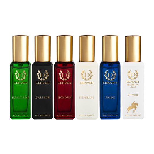 Denver Pack of 6 Perfumes (Hamilton + Imperial + Caliber + Honour + Pride + Victor) - 20ml Each
