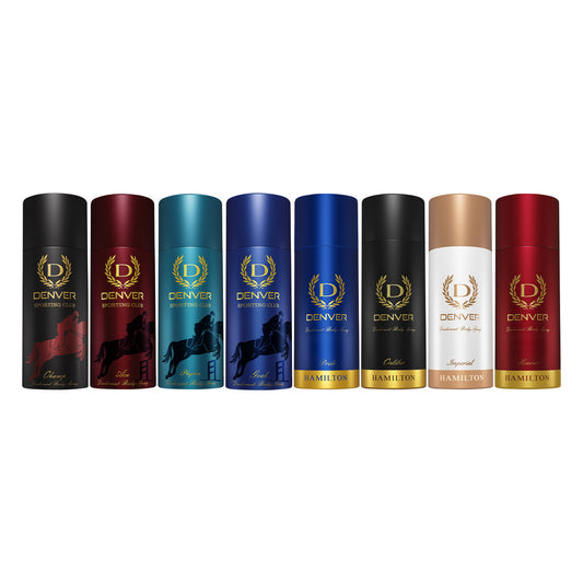 Denver Pack of 8 Deos (Phyton+Pride+Caliber+Honour+Imperial+Goal+Ace+Champ) - 150/165ml