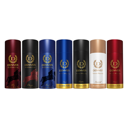 Denver Pack of 7 Deos (Pride+Caliber+Honour+Imperial+Goal+Ace+Champ) - 150/165ml