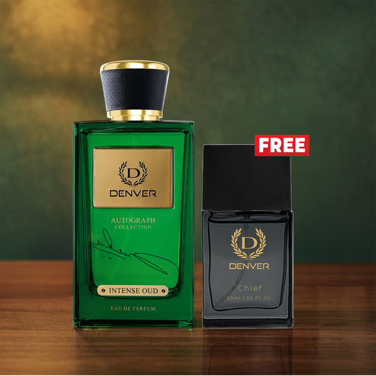 SRK Autograph Intense oud Perfume 100ml | Free Chief Perfume 30ml | DENVER