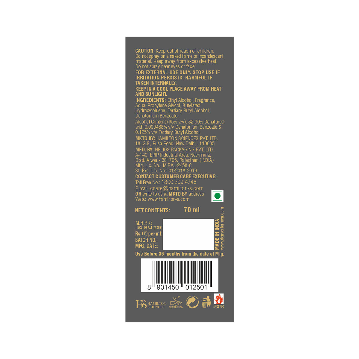 Denver Rider Perfume Back Side