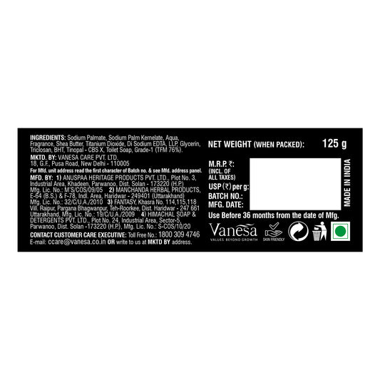 Pack of 12 Black Code Cologne Soap 125g