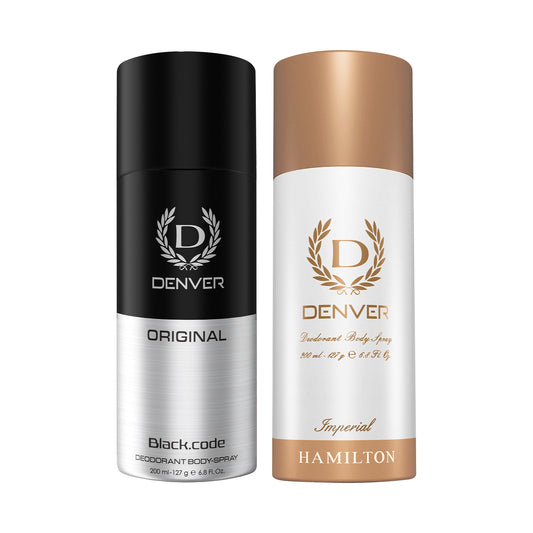 Pack of 2 Deos (Black Code Original + Imperial) - 200ml Each