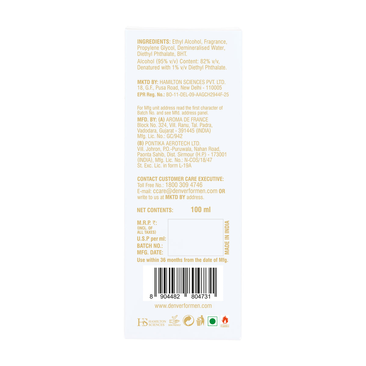 Imperial Perfume 100ml | DENVER