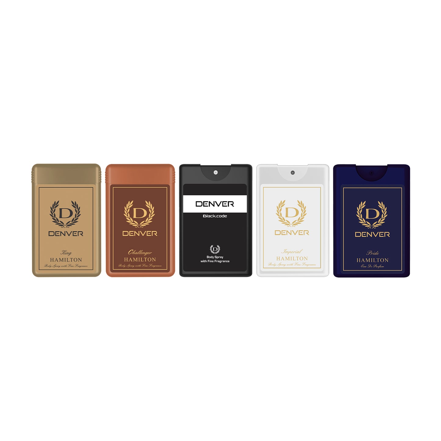 Pack of 5 Pocket Perfumes (Black code + Pride + King + Challenger + Imperial) - 18ml Each  -SALE