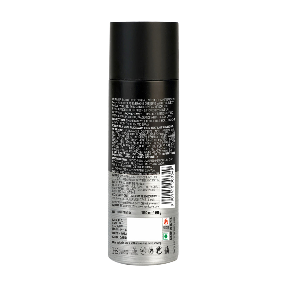 Denver Black Code Deo Back Side
