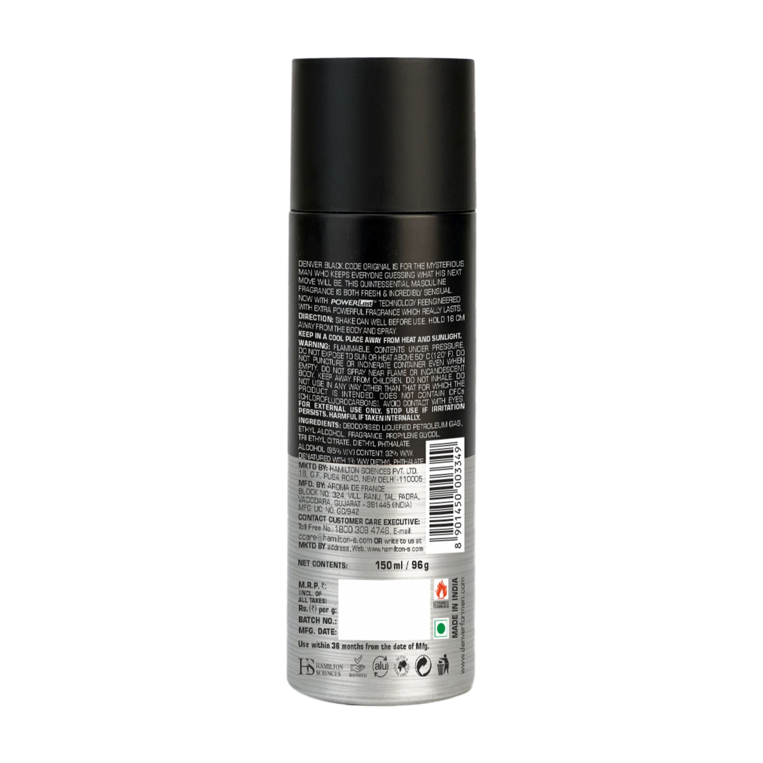 Denver Black Code Deo Back Side