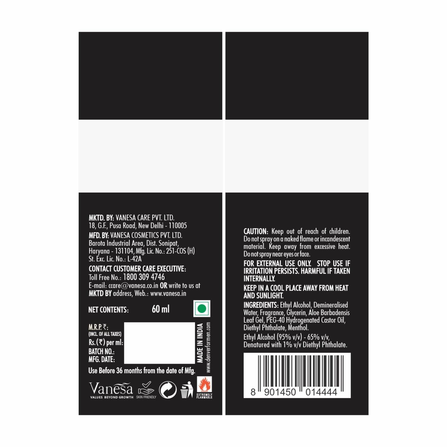 Denver Black Code Perfume Back Side