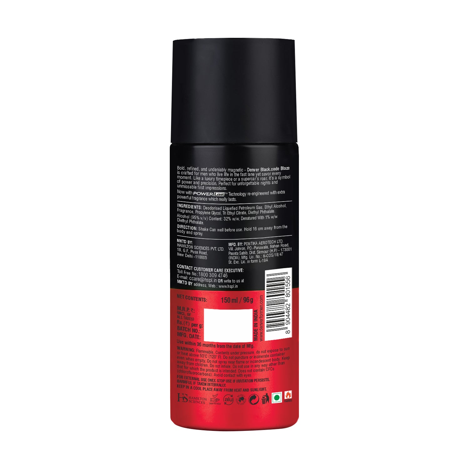 Denver Blaze Deodorant Back Side