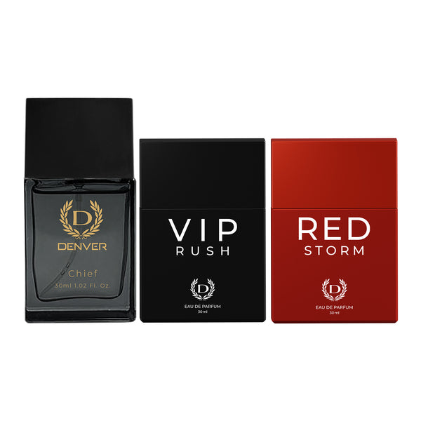 Pack of 3 Perfumes (Chief + VIP Rush + Red Storm) - 30ml Each