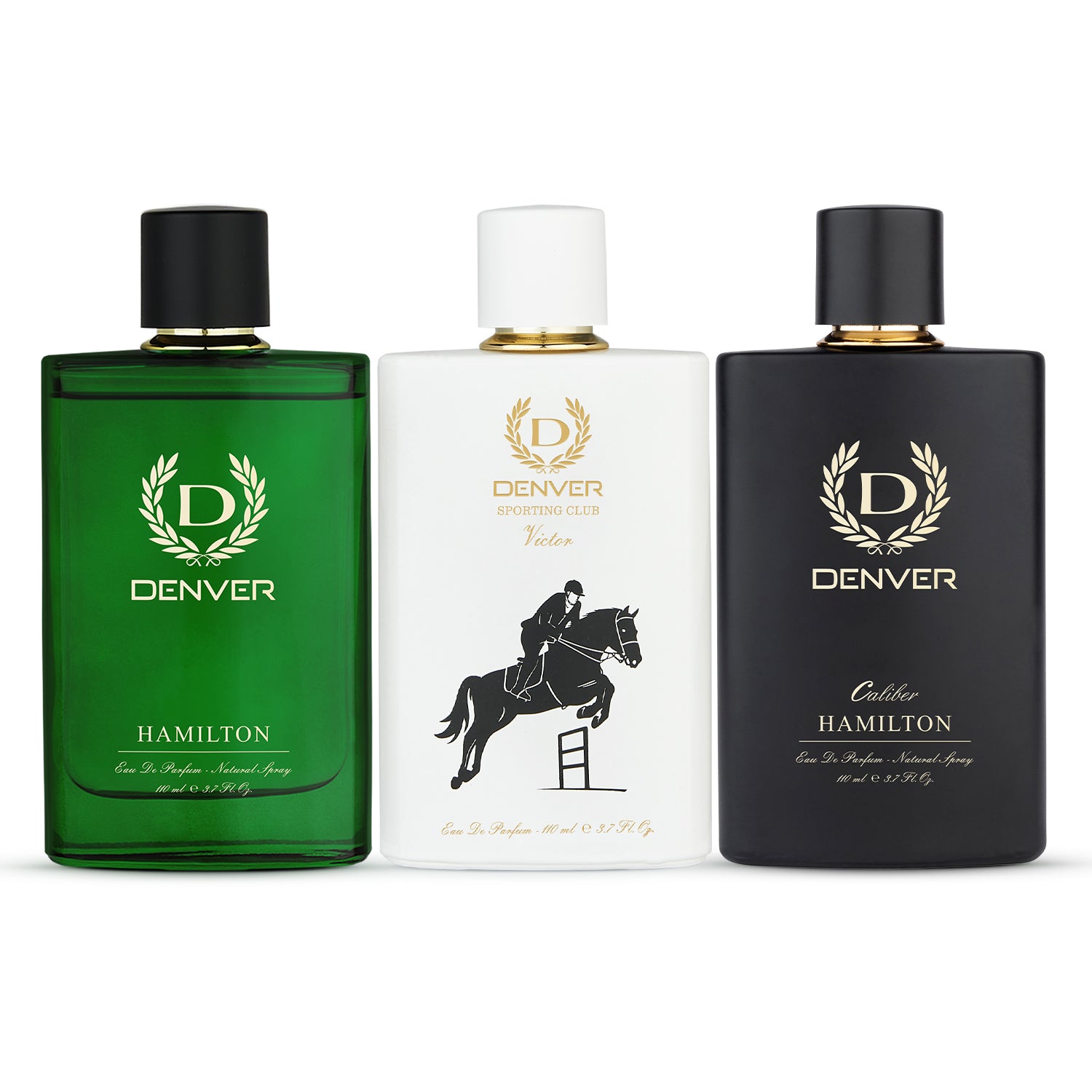 Pack of 3 Perfumes (Hamilton + Victor +Caliber) - 110ml Each | DENVER