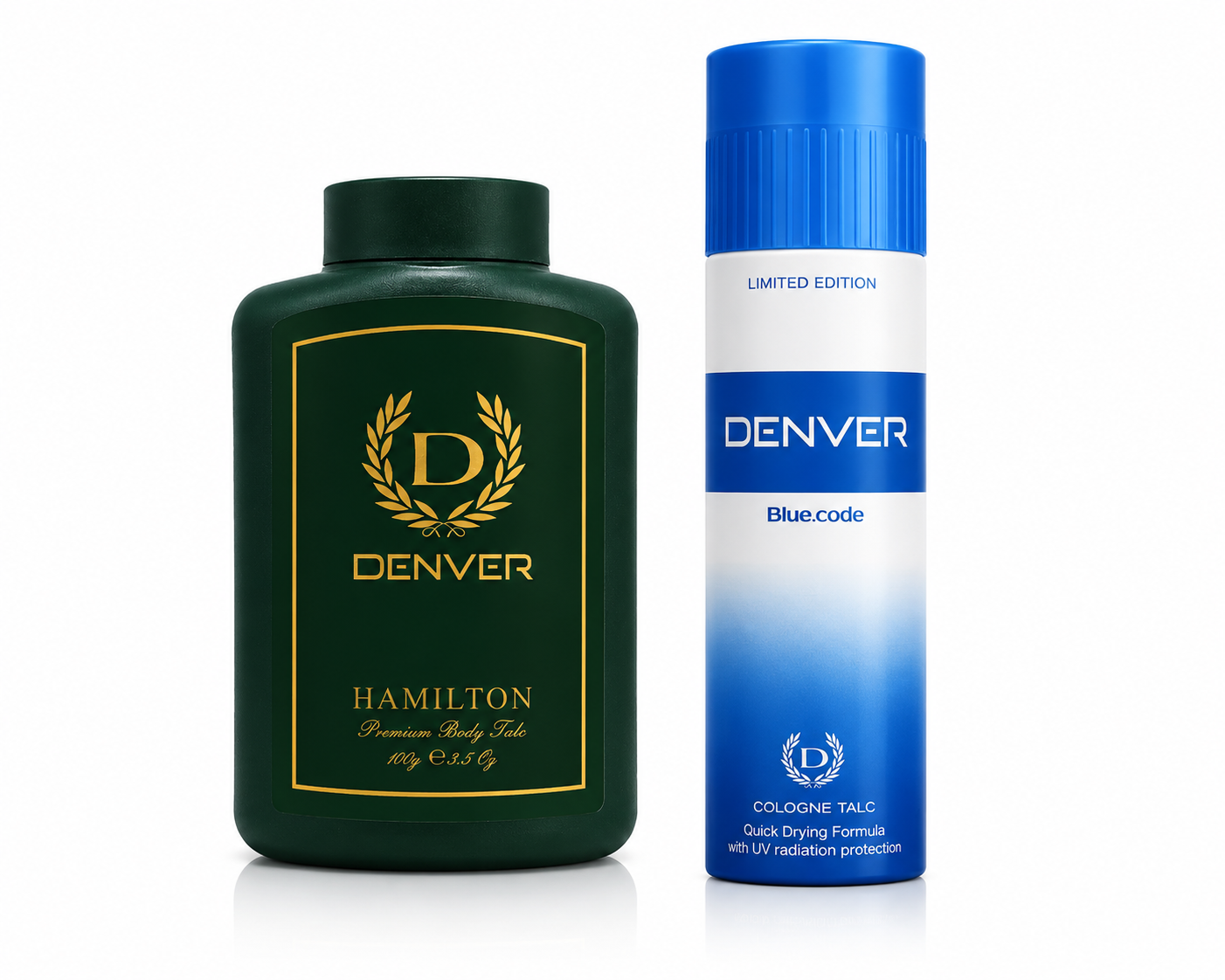 Pack of 2 Talcums (Hamilton + Black Code) - 100gm Each | DENVER -SALE