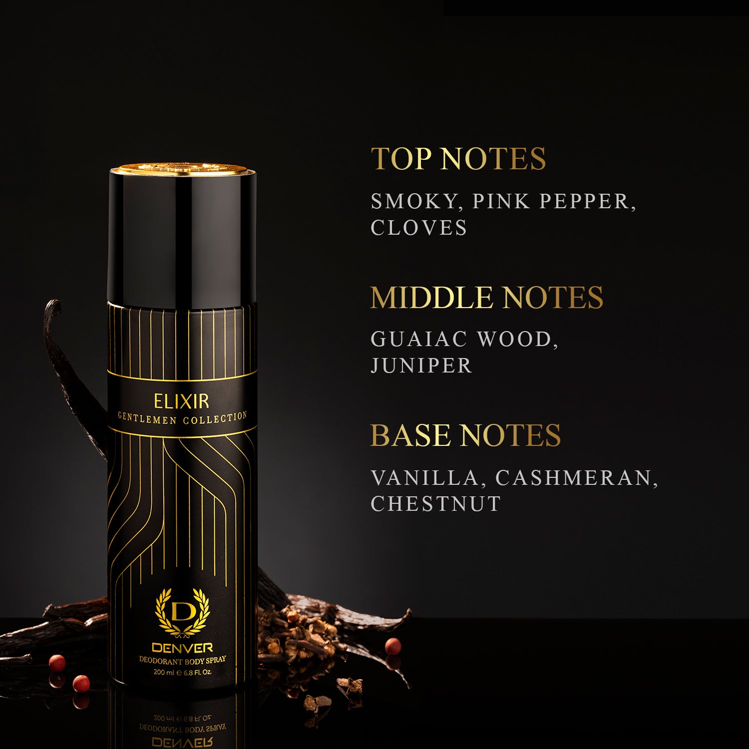 Gentlemen Elixir Deodorant - 200ml - Notes