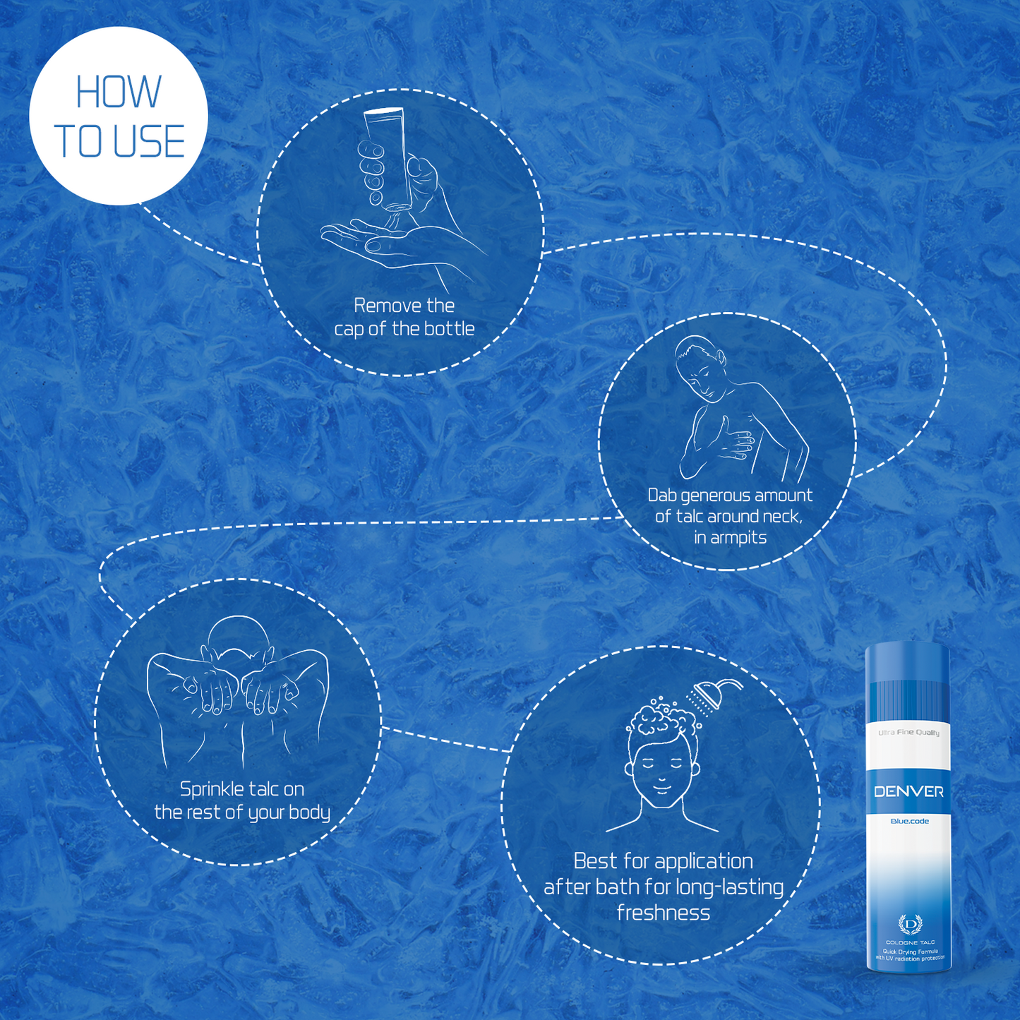 DENVER Blue Code talc 300gm