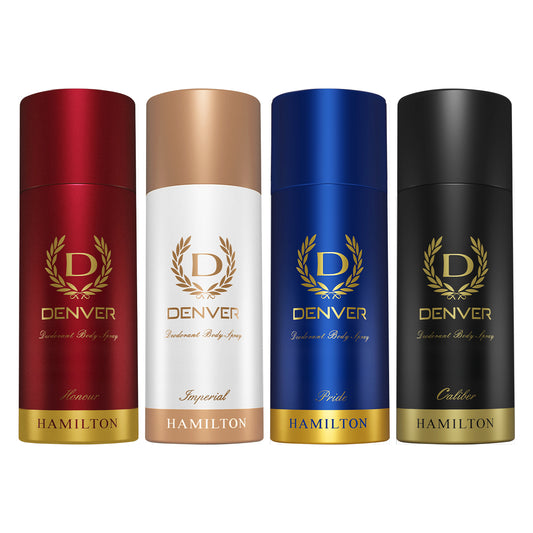 Denver Pack of 4 Deos (Caliber + Imperial + Honour + Pride) - 165ml Each