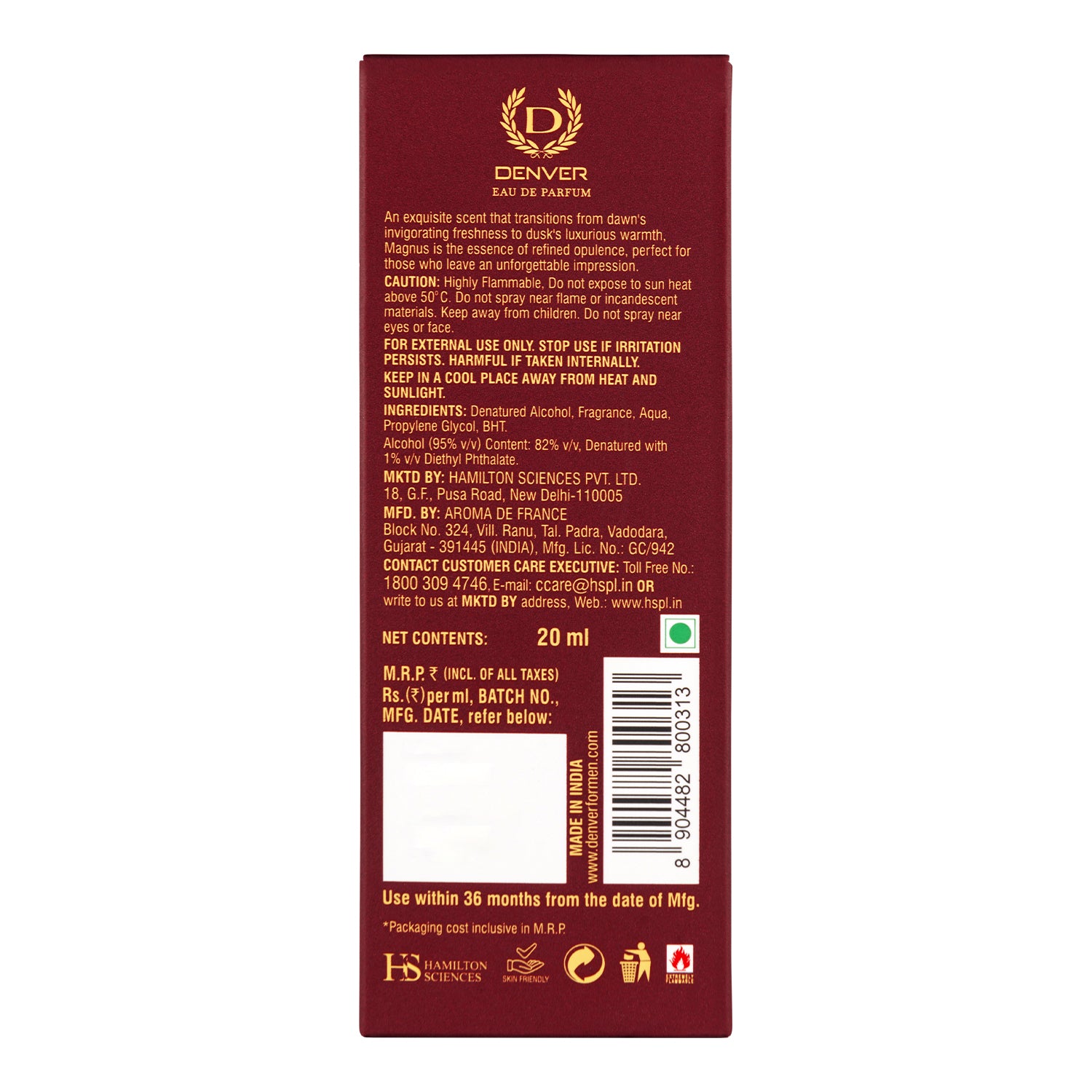 Gentlemen Magnus Perfume - 20ml Back Side