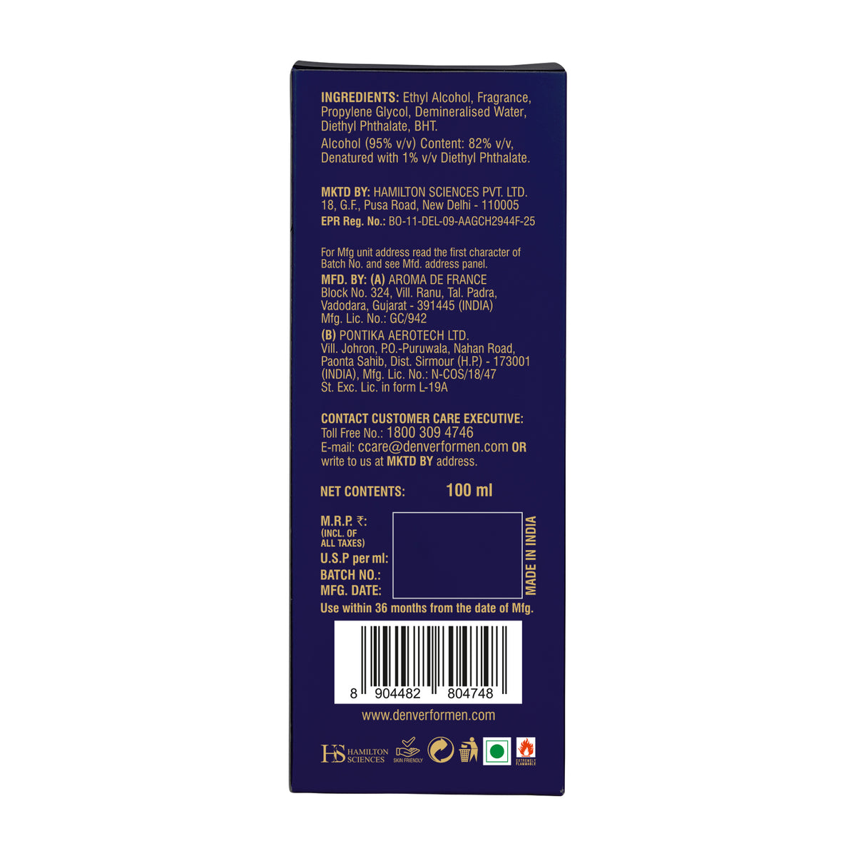 Pride Perfume 100ml | DENVER