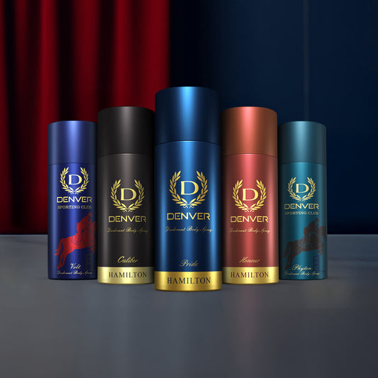 Denver Pack of 5 Deos (Volt + Honour + Phyton + Caliber + Pride) - 165ml Each
