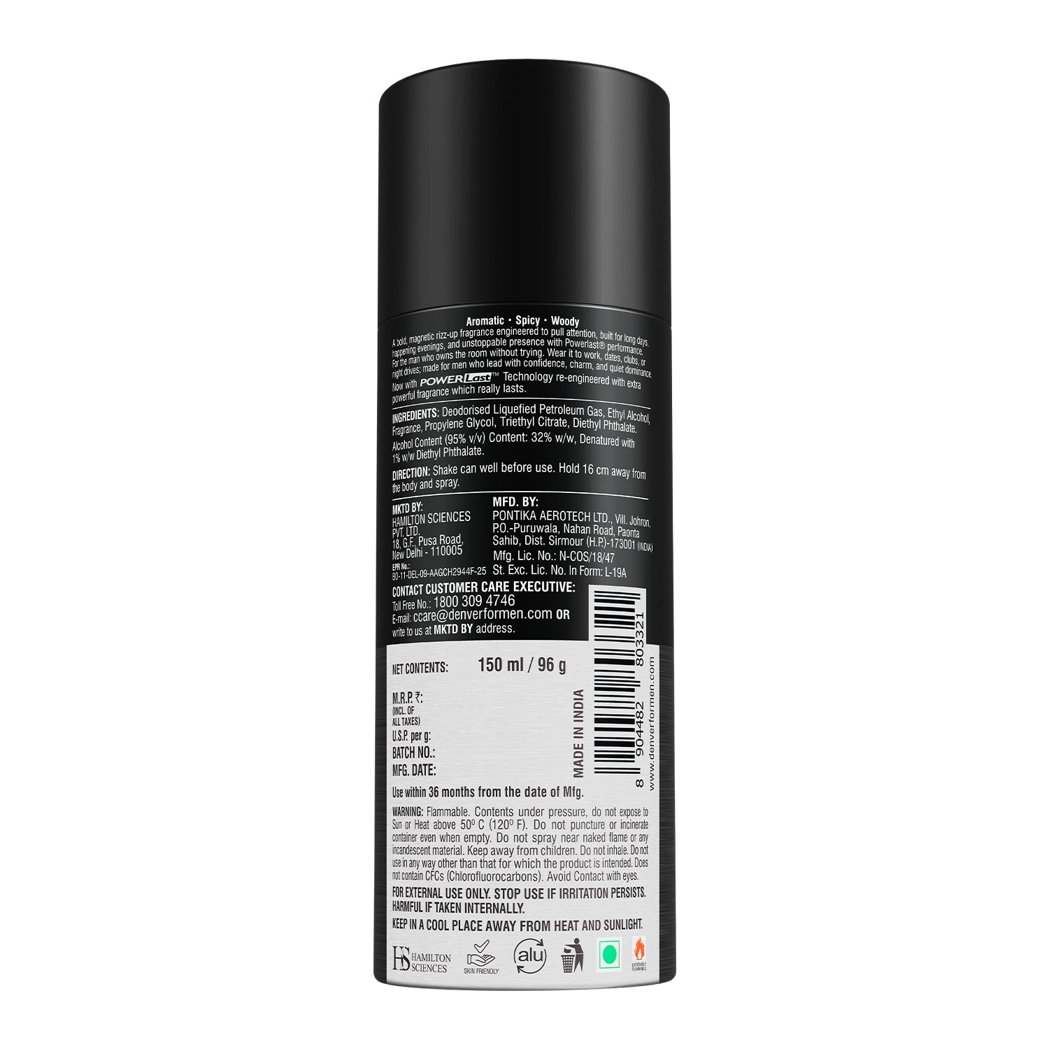Denver ICON Deodorant 150ml Back