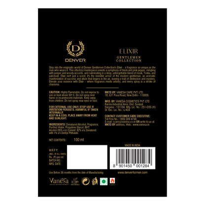 Denver Elixir Perfume Back Side