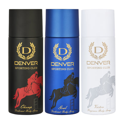 Pack of 3 Deos (Champ + Victor + Goal) - 180ml Each | DENVER