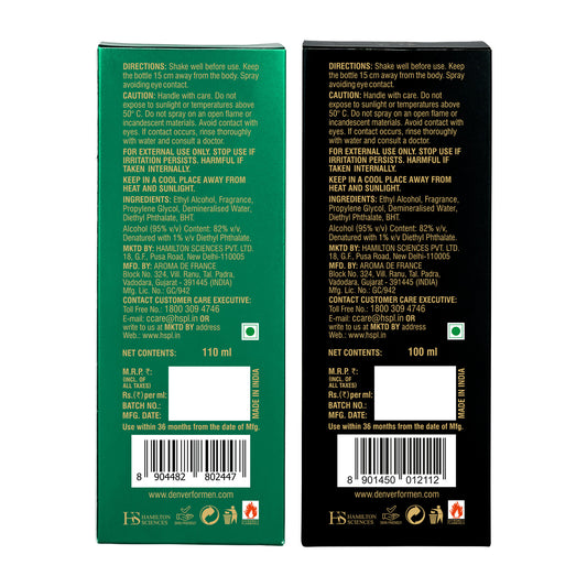 Denver Pack of 2 Perfumes Hamilton 110ml & Caliber 100ml