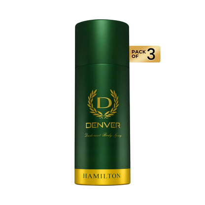 Denver Pack of 3 Hamilton Deodorants - 150ml Each