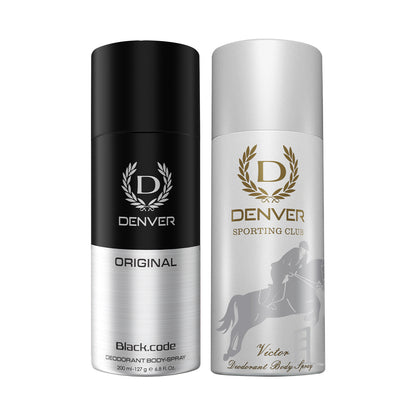 Pack of 2 Deos (Black Code Original + Victor) - 200ml Each