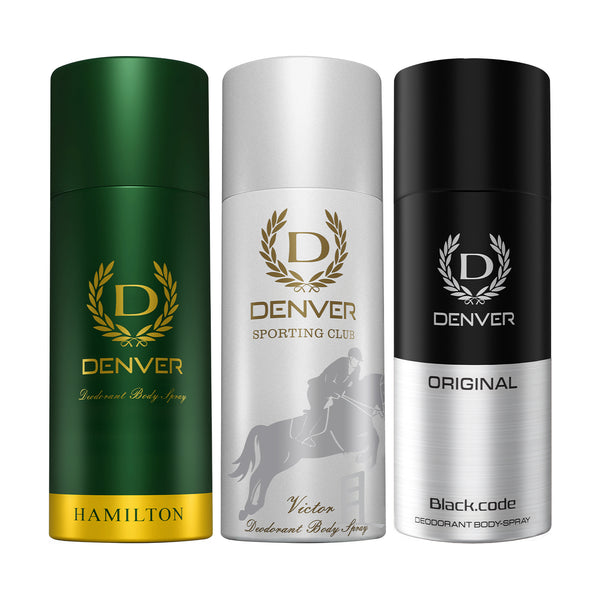 Pack of 3 Deos (Hamilton + Victor + Black Code Original) - 200ml Each