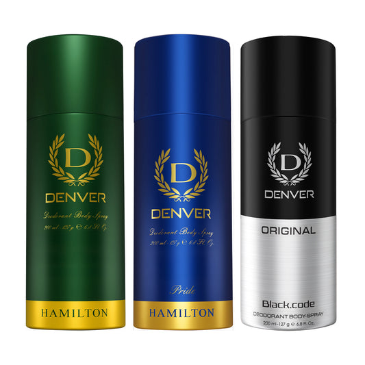 Pack of 3 Deos (Hamilton + Pride + Black Code Original) - 200ml Each