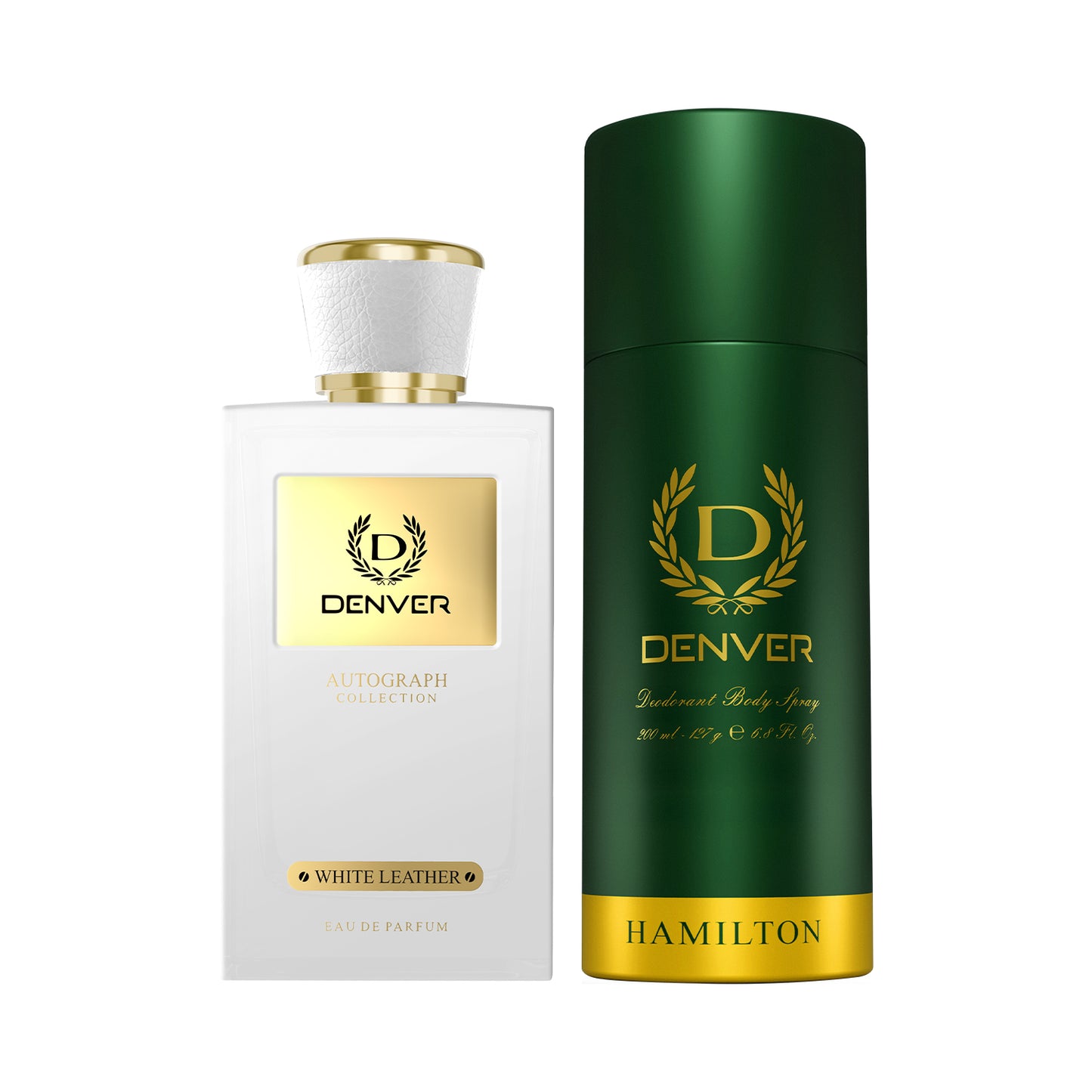 SRK Autograph Perfume White Leather 100ml + Hamilton Deo 180/200ml Fragrance Combo | DENVER