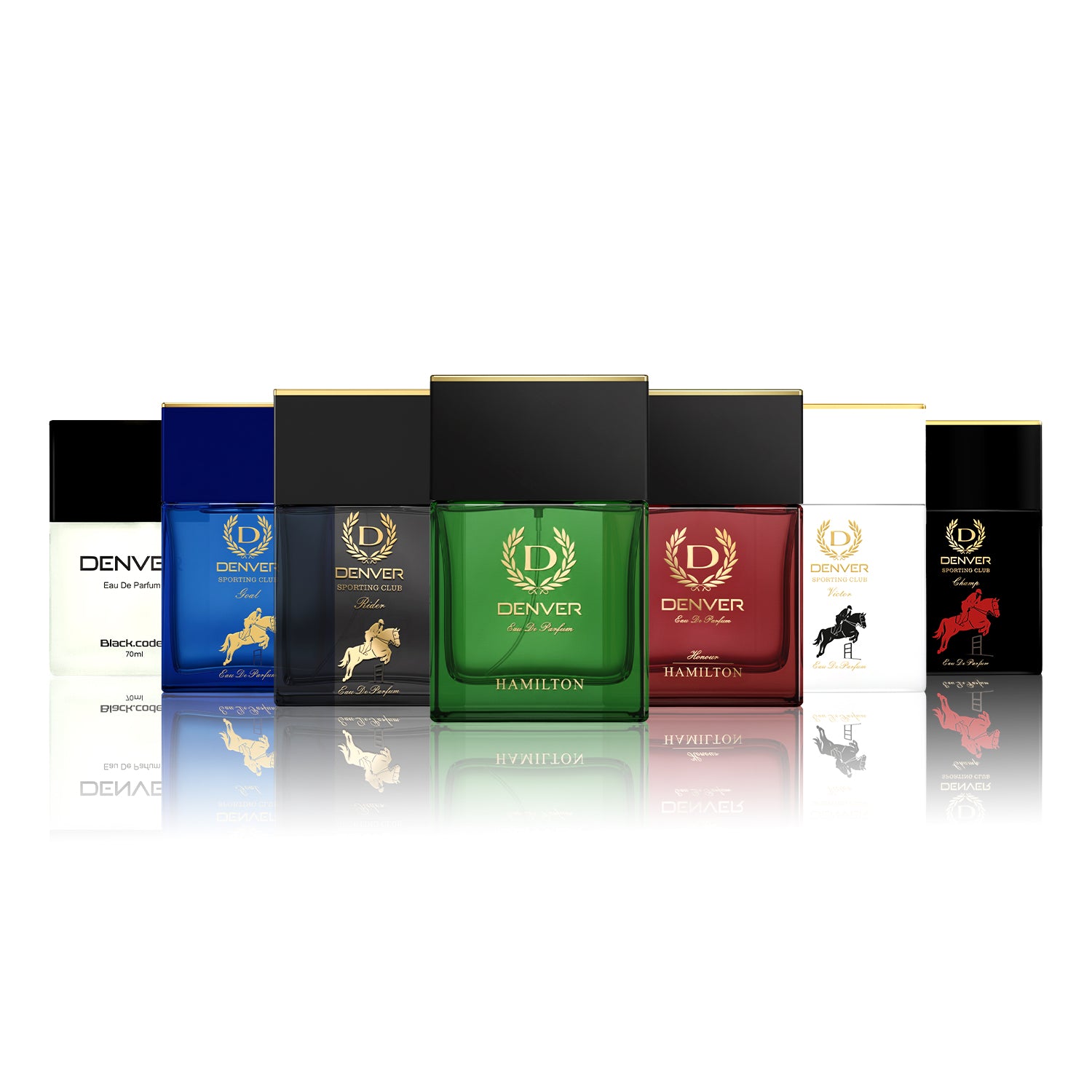 Pack of 7 Perfumes (Hamilton + Black Code + Honour + Goal + Champ + Victor + Rider) - 70ml Each