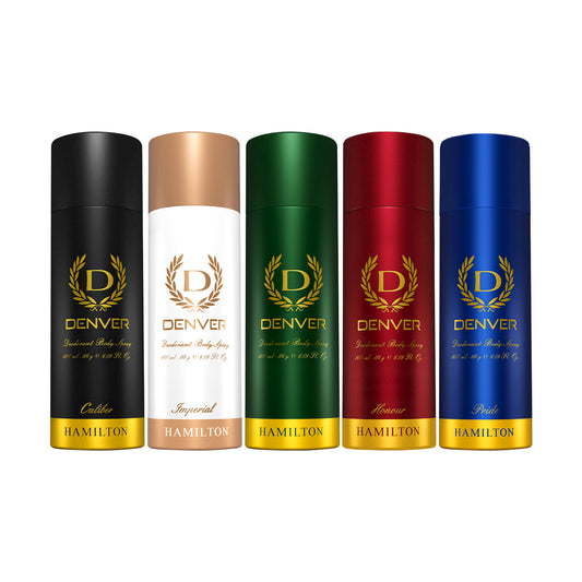 Denver Pack of 5 Deos (Hamilton + Imperial + Caliber + Honour + Pride) - 180ml Each