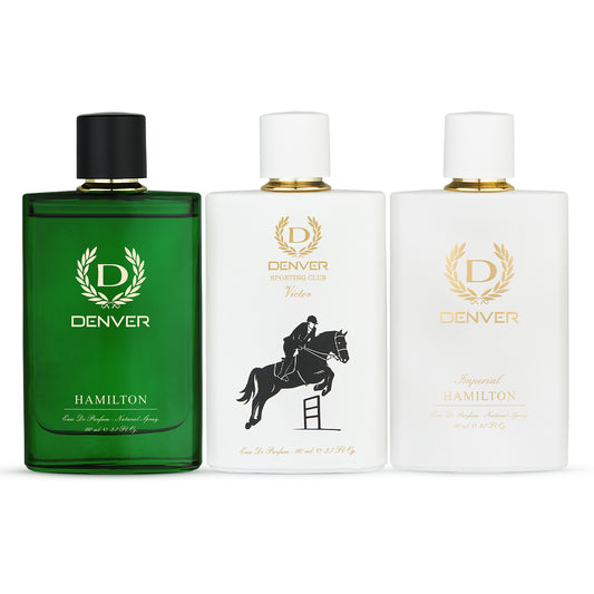 Pack of 3 Perfumes (Hamilton + Victor + Imperial) - 110ml Each | DENVER