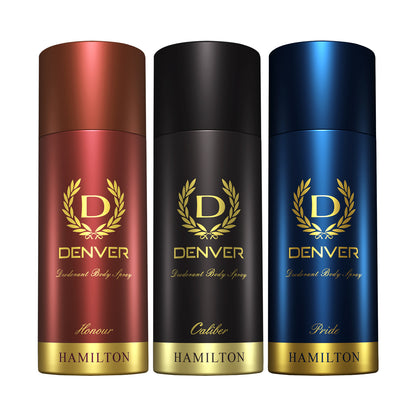 Denver Pack of 3 Deos (Honour + Caliber + Pride) - 165ml Each