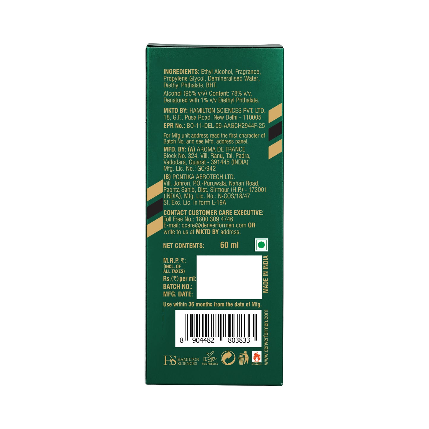 Hamilton Intense Perfume 60ml | Denver
