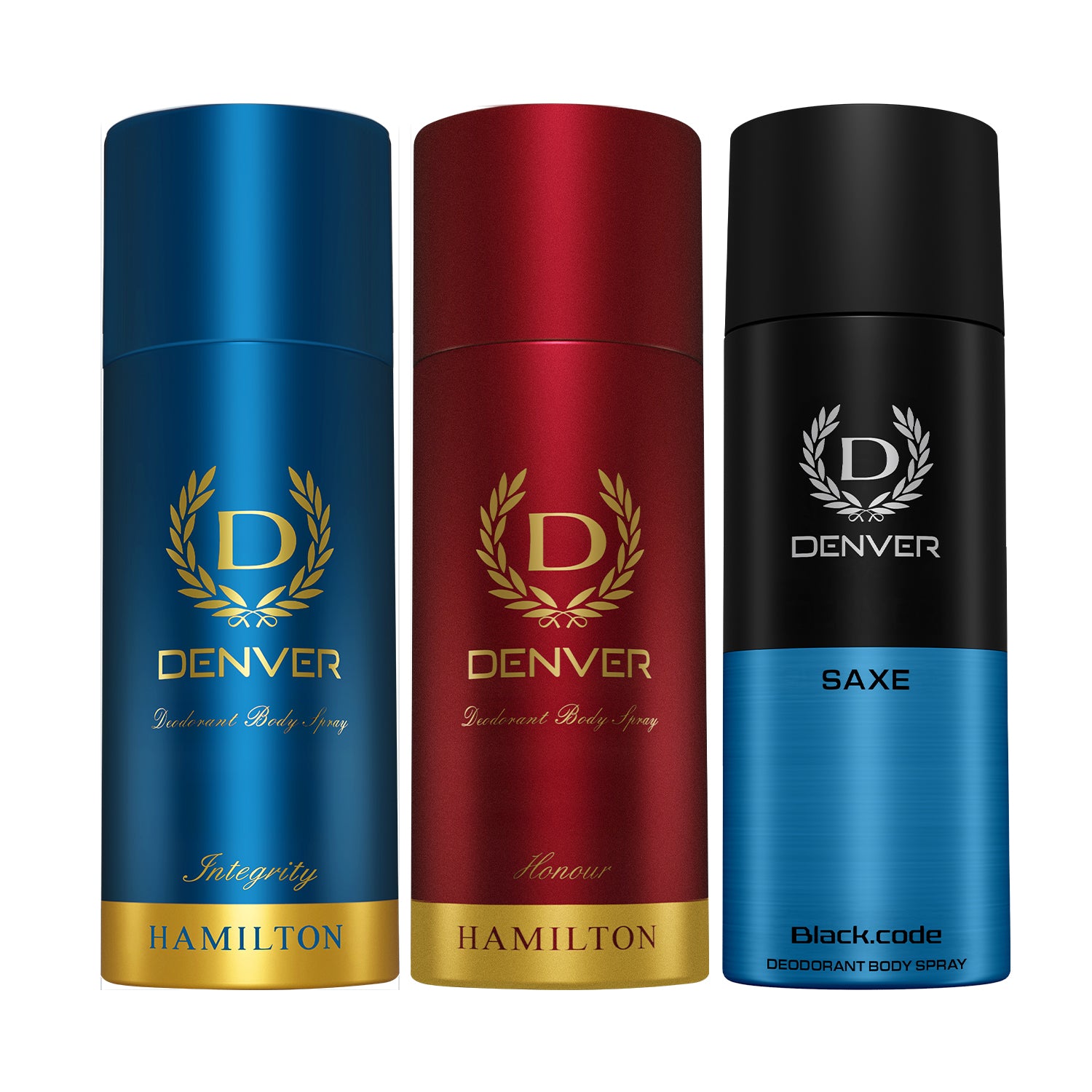 Pack of 3 Deos (Saxe 150ml + Honour 150ml + Integrity 165ml) Deodorant | DENVER -SALE