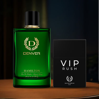 Pack of 2 Perfumes (Hamilton 110ml + VIP Rush 30ml)| DENVER