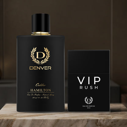 Pack of 2 Perfumes (Caliber 110ml + VIP Rush 30ml)| DENVER