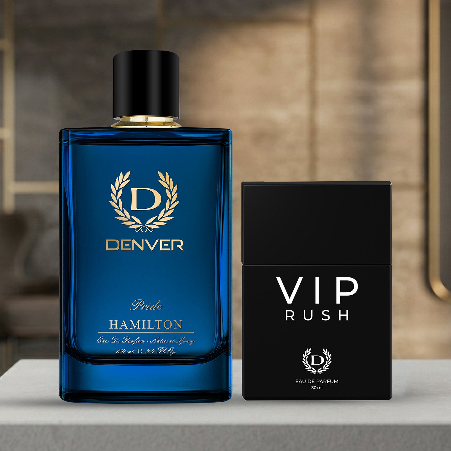 Pack of 2 Perfumes (Pride 110ml + VIP Rush 30ml)| DENVER