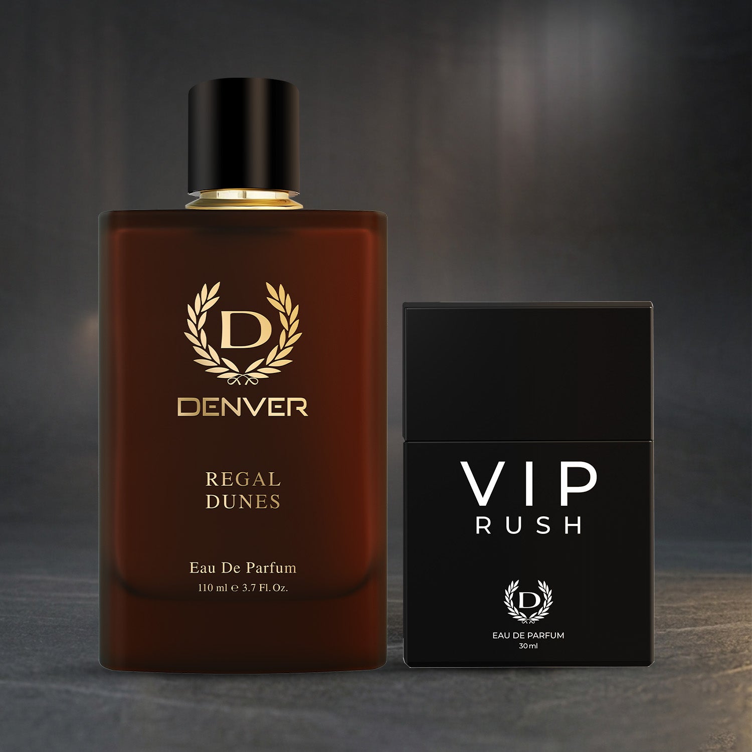 Pack of 2 Perfumes (Regal Dunes 110ml + VIP Rush 30ml)| DENVER