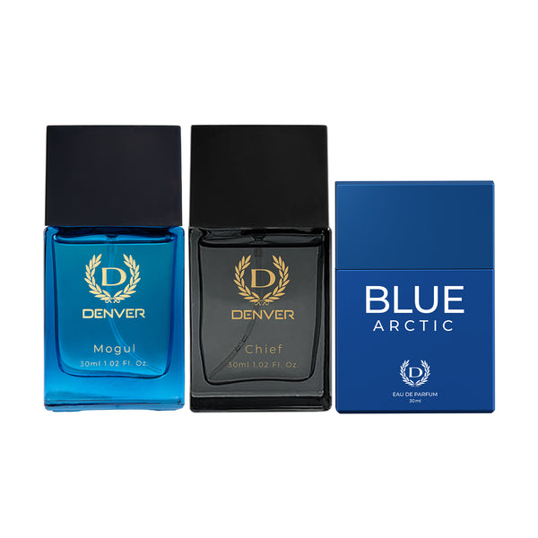 Pack of 3 Perfumes (Mogul + Chief + Blue Arctic) - 30ml Each